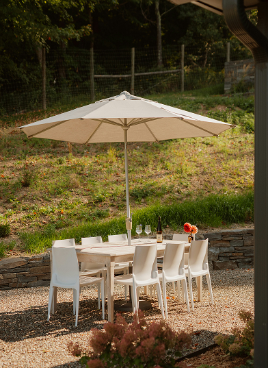 outdoor seating area